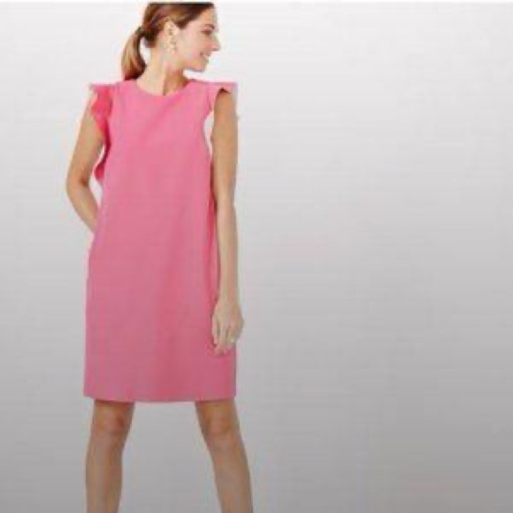 RW&CO. Pink Sheath Mini Dress with Flutter Sleeves - Picture 2 of 4